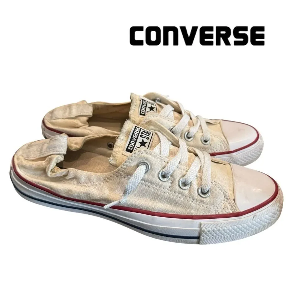 Converse All Star Women’s Shoreline Cream Low-Top Sneakers 9 - Picture 2 of 6